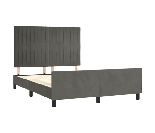 Estructura de cama sin colchón terciopelo gris oscuro 140x200cm