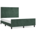 Estructura cama sin colchón terciopelo verde oscuro 140x200 cm
