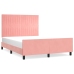 Estructura de cama sin colchón terciopelo rosa 140x200 cm