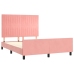 Estructura de cama sin colchón terciopelo rosa 140x200 cm