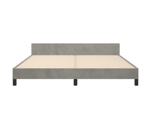 vidaXL Estructura de cama con cabecero terciopelo gris claro 160x200cm