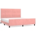 Estructura de cama sin colchón terciopelo rosa 160x200 cm
