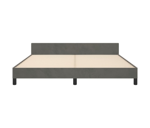 Estructura cama con cabecero terciopelo gris oscuro 180x200 cm