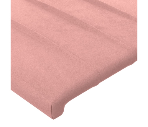 Estructura de cama con cabecero de terciopelo rosa 180x200 cm