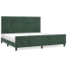 Estructura cama sin colchón terciopelo verde oscuro 200x200 cm