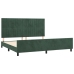 Estructura cama sin colchón terciopelo verde oscuro 200x200 cm