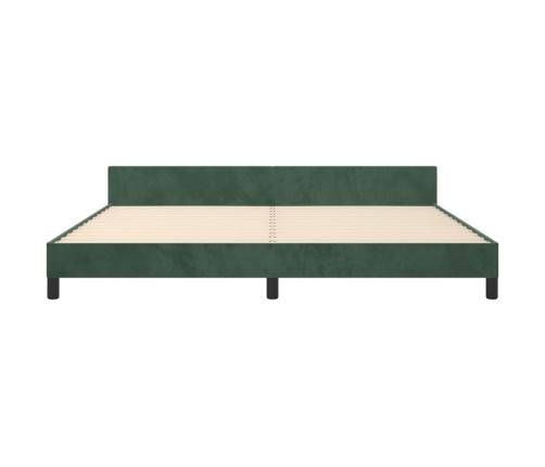 Estructura cama sin colchón terciopelo verde oscuro 200x200 cm