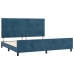 Estructura cama sin colchón terciopelo azul oscuro 200x200 cm