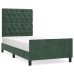 Estructura cama con cabecero terciopelo verde oscuro 80x200 cm