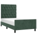 Estructura cama con cabecero terciopelo verde oscuro 80x200 cm