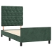 Estructura cama con cabecero terciopelo verde oscuro 80x200 cm