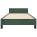 Estructura cama con cabecero terciopelo verde oscuro 80x200 cm