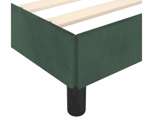 Estructura cama con cabecero terciopelo verde oscuro 80x200 cm