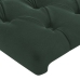 Estructura cama con cabecero terciopelo verde oscuro 80x200 cm