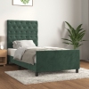 Estructura de cama sin colchón terciopelo verde oscuro 80x200cm