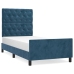 Estructura de cama sin colchón terciopelo azul oscuro 80x200 cm