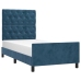 Estructura de cama sin colchón terciopelo azul oscuro 80x200 cm