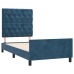 Estructura de cama sin colchón terciopelo azul oscuro 80x200 cm
