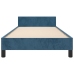 Estructura de cama sin colchón terciopelo azul oscuro 80x200 cm
