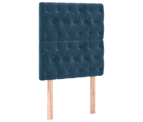 Estructura de cama sin colchón terciopelo azul oscuro 80x200 cm