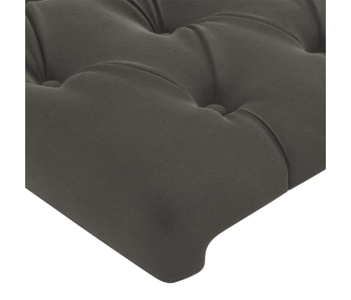 Estructura de cama sin colchón terciopelo gris oscuro 90x200 cm