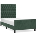 Estructura de cama sin colchón terciopelo verde oscuro 90x200cm