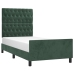 Estructura de cama sin colchón terciopelo verde oscuro 90x200cm