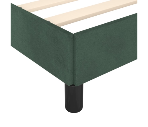 Estructura de cama sin colchón terciopelo verde oscuro 90x200cm