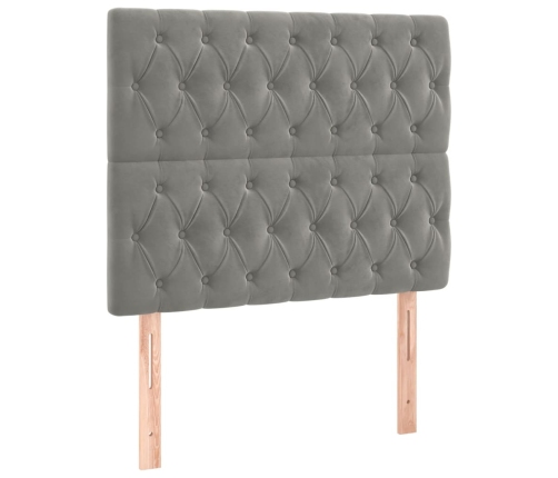 Estructura de cama sin colchón terciopelo gris claro 100x200 cm