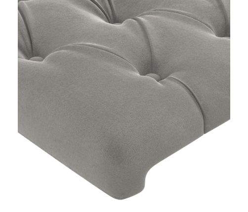 Estructura de cama sin colchón terciopelo gris claro 100x200 cm
