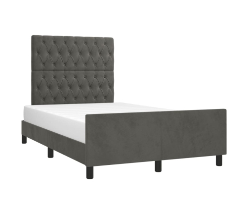 Estructura de cama sin colchón terciopelo gris oscuro 120x200cm