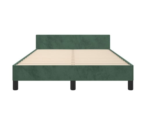 Estructura cama sin colchón terciopelo verde oscuro 120x200 cm
