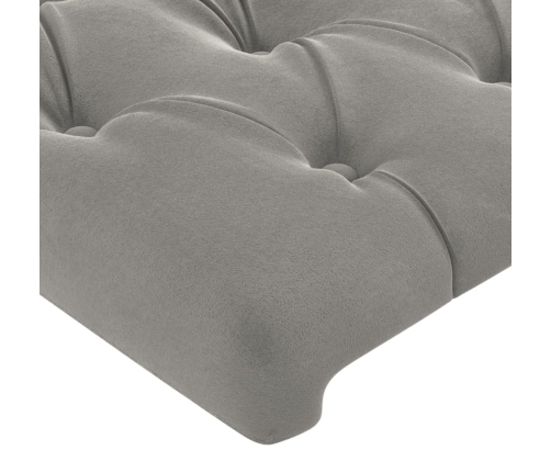 Estructura de cama sin colchón terciopelo gris claro 140x190 cm