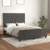 Estructura de cama sin colchón terciopelo gris oscuro 140x190cm