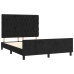 Estructura de cama sin colchón terciopelo negro 140x190 cm