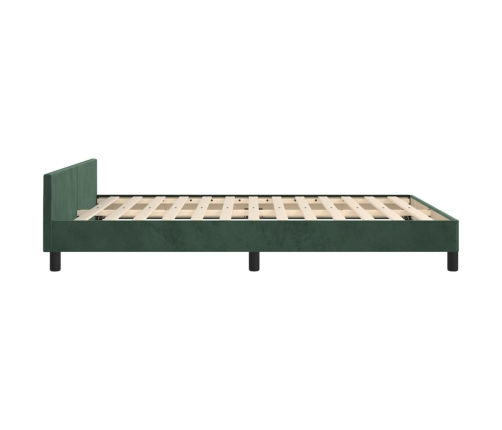 vidaXL Estructura cama con cabecero terciopelo verde oscuro 140x190 cm