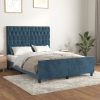 Estructura de cama sin colchón terciopelo azul oscuro 140x190cm