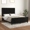 vidaXL Estructura de cama con cabecero de terciopelo negro 140x200 cm