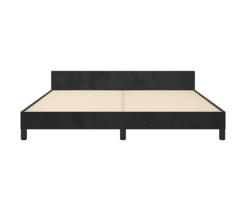 vidaXL Estructura de cama con cabecero de terciopelo negro 180x200 cm