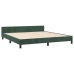 Estructura cama con cabecero terciopelo verde oscuro 180x200 cm