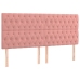 Estructura de cama con cabecero de terciopelo rosa 180x200 cm