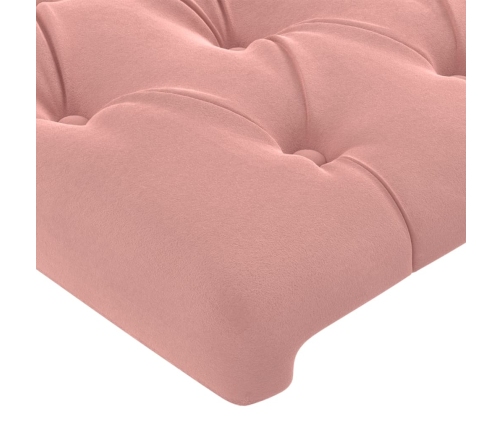 Estructura de cama con cabecero de terciopelo rosa 180x200 cm