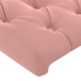 Estructura de cama con cabecero de terciopelo rosa 180x200 cm