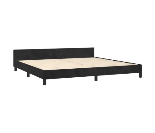 vidaXL Estructura de cama con cabecero de terciopelo negro 200x200 cm