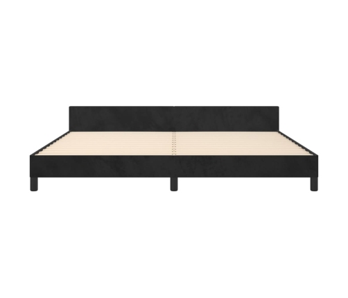 vidaXL Estructura de cama con cabecero de terciopelo negro 200x200 cm