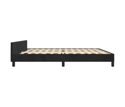 vidaXL Estructura de cama con cabecero de terciopelo negro 200x200 cm