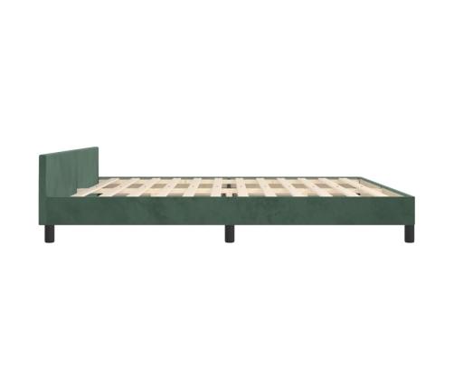 vidaXL Estructura cama con cabecero terciopelo verde oscuro 200x200 cm