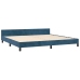 Estructura cama sin colchón terciopelo azul oscuro 200x200 cm