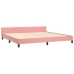 Estructura cama sin colchón terciopelo rosa 200x200 cm