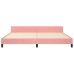 vidaXL Estructura de cama con cabecero de terciopelo rosa 200x200 cm